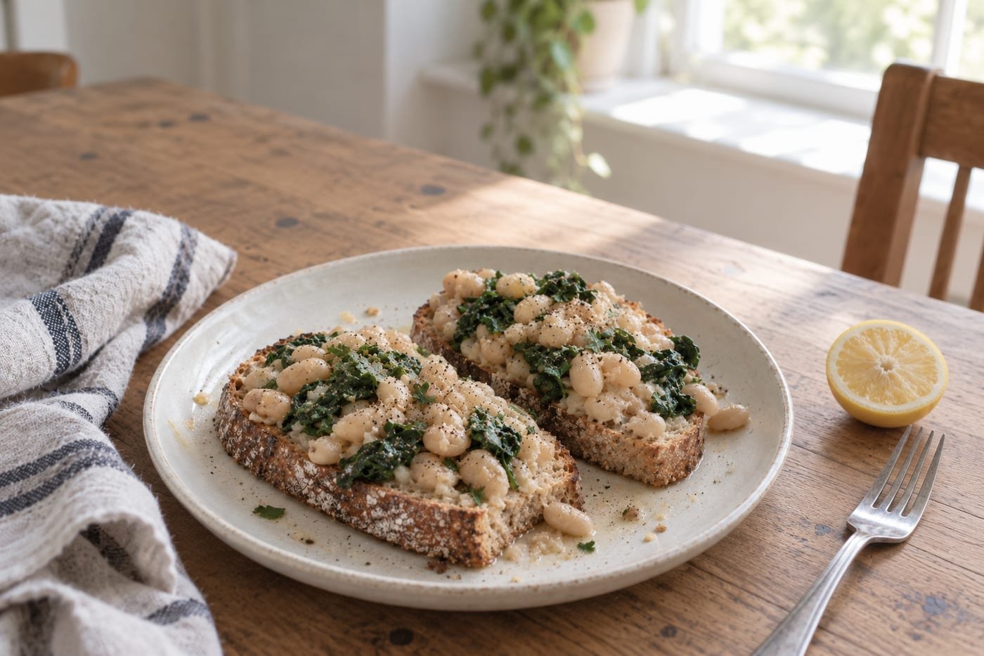 Creamy White Beans on Toast for the Evening That Got Away