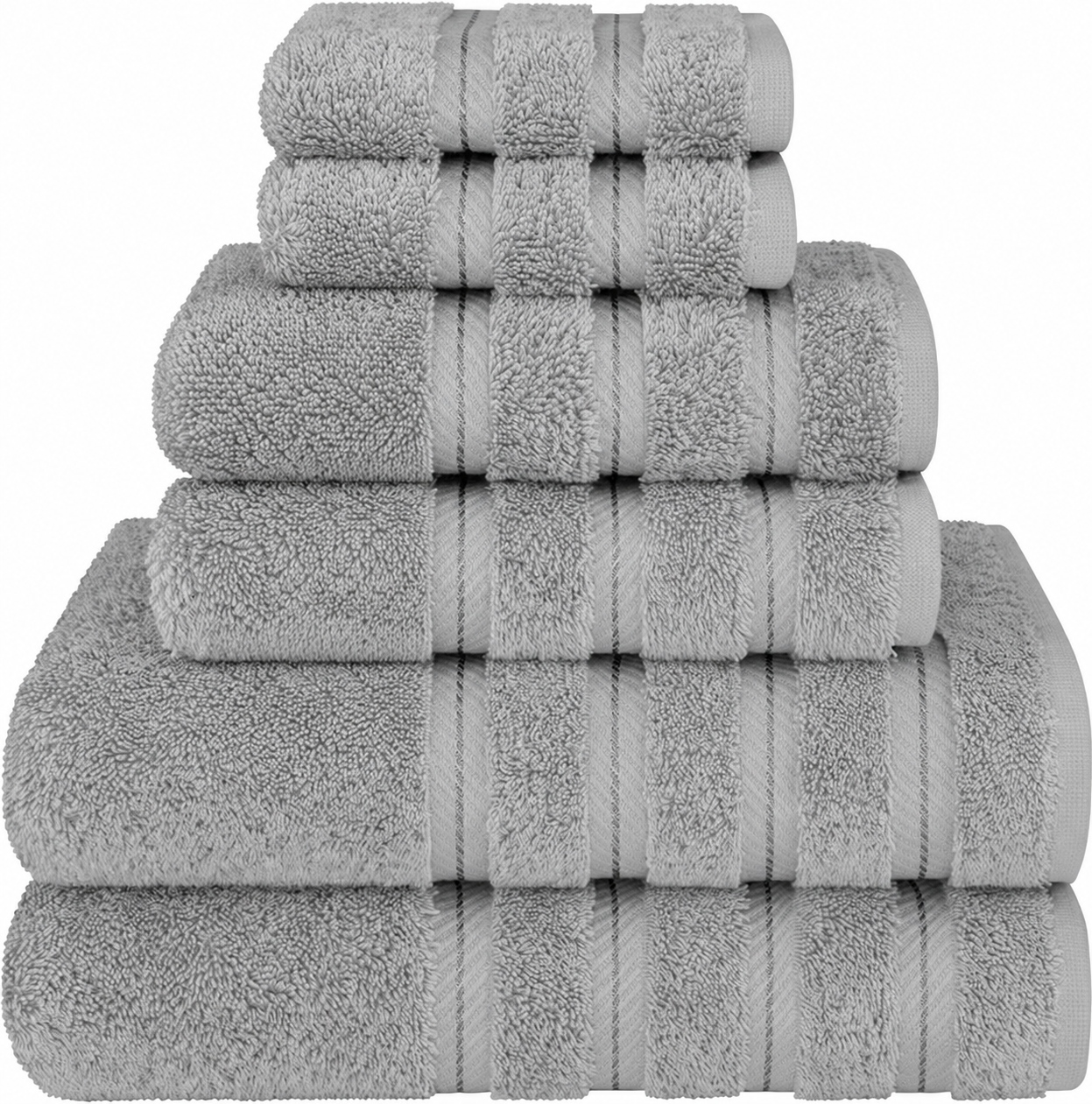 Edited illustration of Cotton Bath Towel Set; view the linked Amazon listing for the actual product.