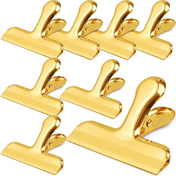 Gold-Tone Food Bag Clips — Gold · eight-pack