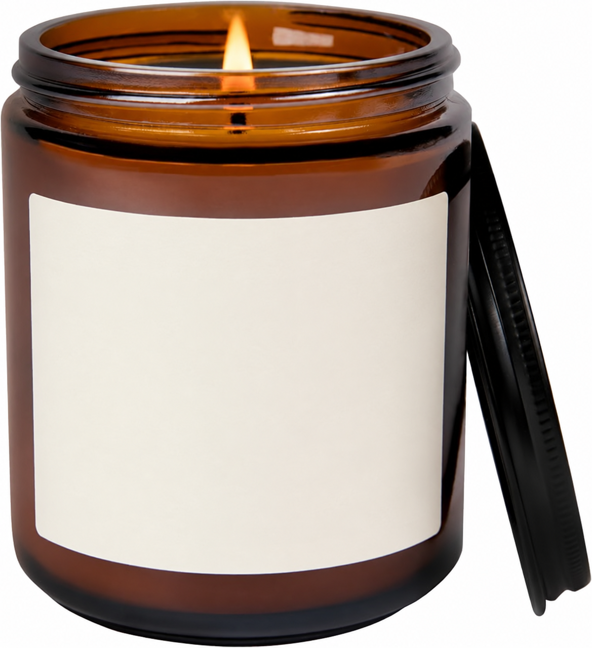 Edited illustration of Warm + Cozy Amber-Jar Candle; view the linked Amazon listing for the actual product.