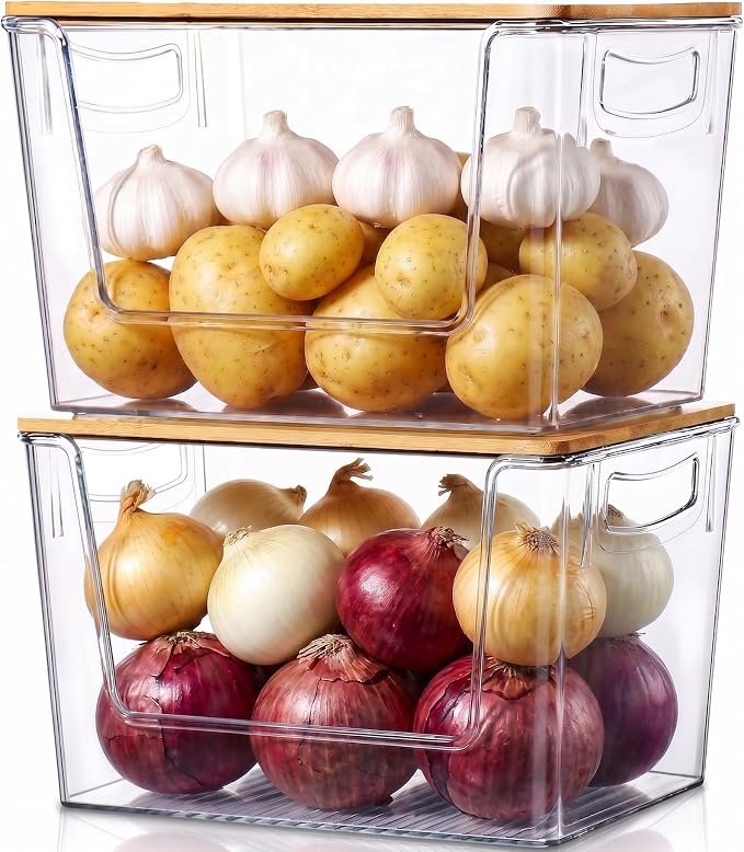 Clear Pantry Storage Bins — Clear · two-pack