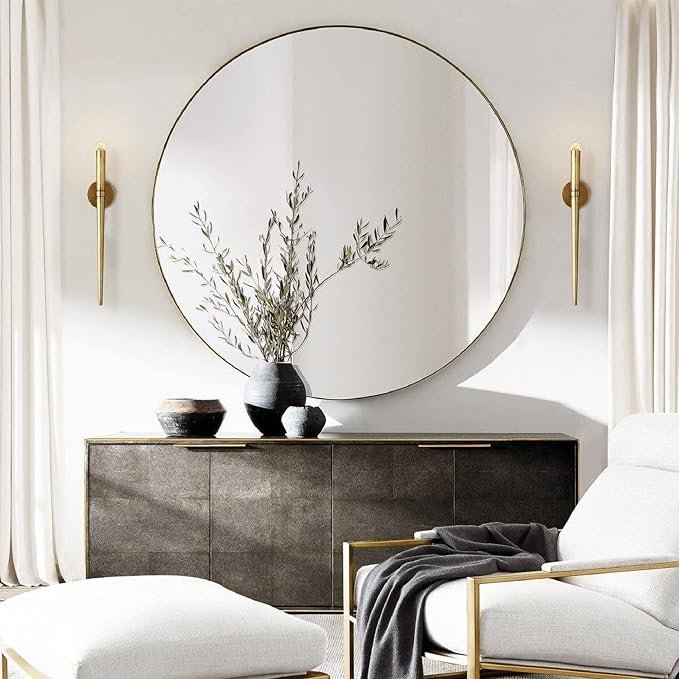Round Chrome Mirror — Chrome · 30-inch round