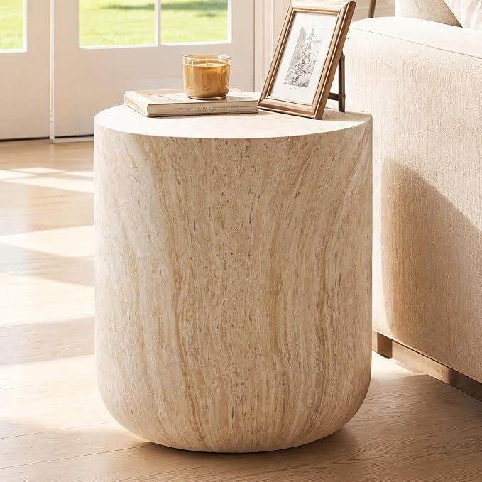 Round Pedestal Side Table — 15.75-inch diameter · 17.52 inches tall